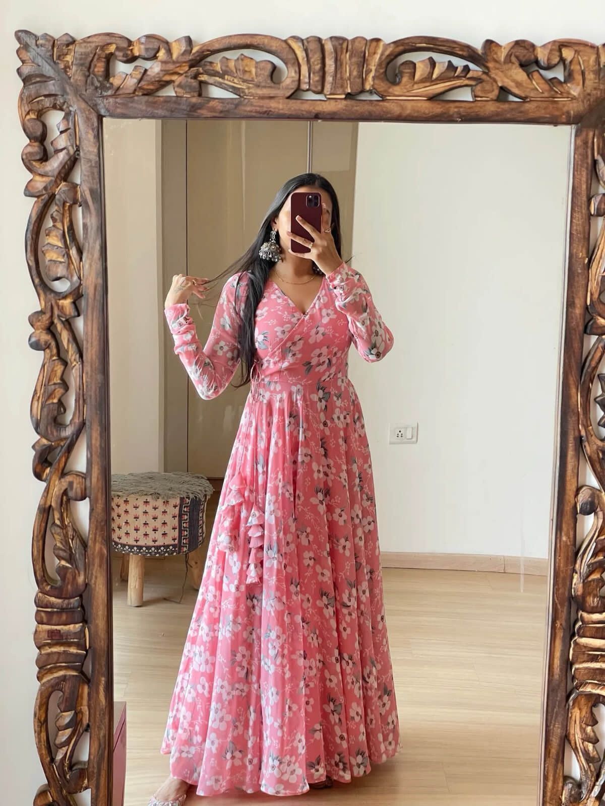 Printed Georgette Stitched Anarkali Gown-image-33
