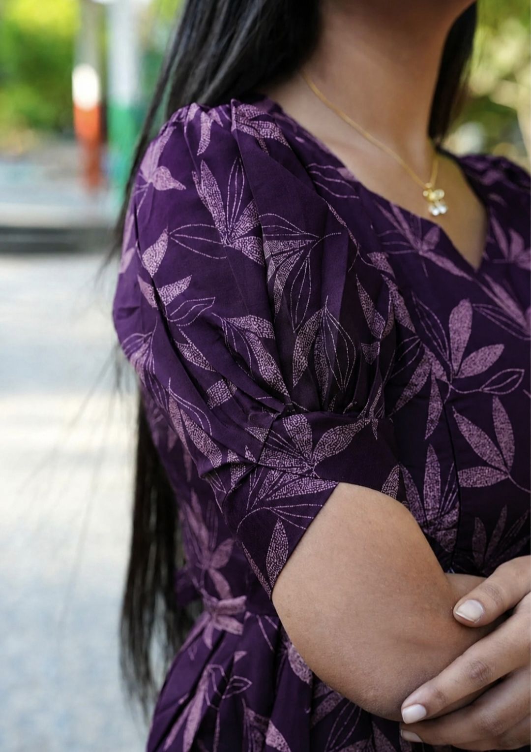Women Tiered Purple Above Knee/Mid Thigh Length Dress-image-46