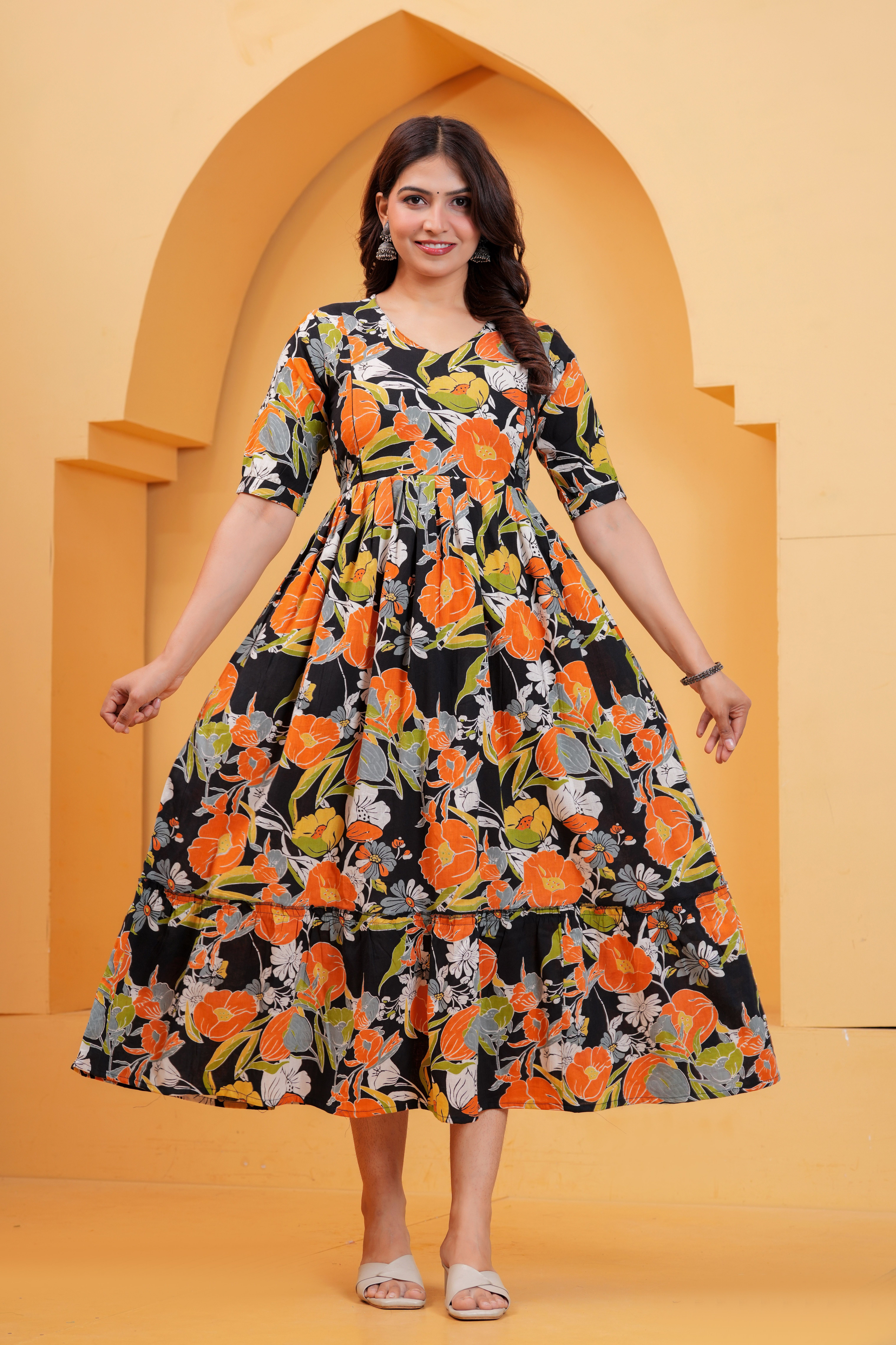 Printed Pure Cotton Stitched Anarkali Gown-image-45