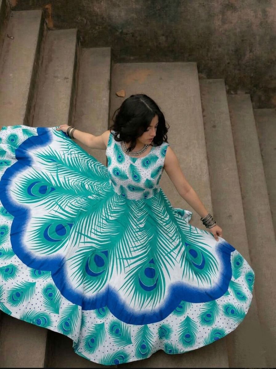 Women A-line Light Blue Maxi/Full Length Dress-image-43
