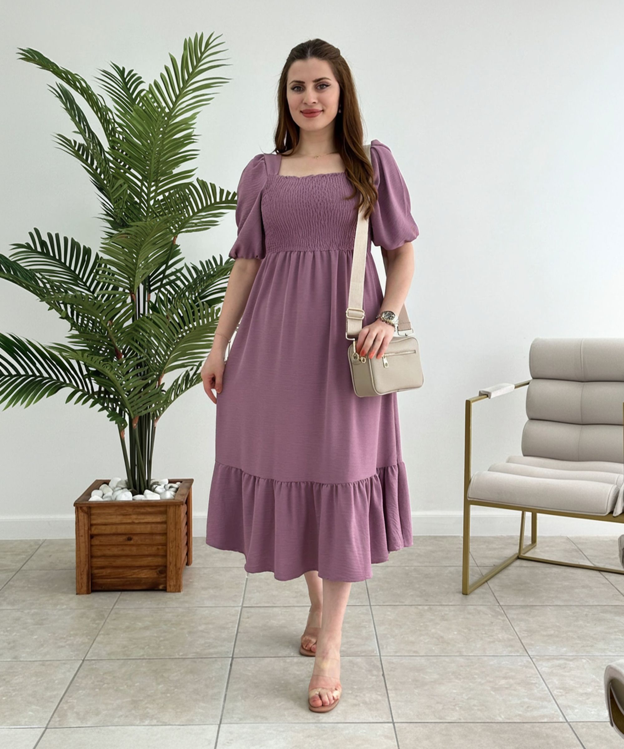 Women Fit and Flare Purple Midi/Calf Length Dress-image-47