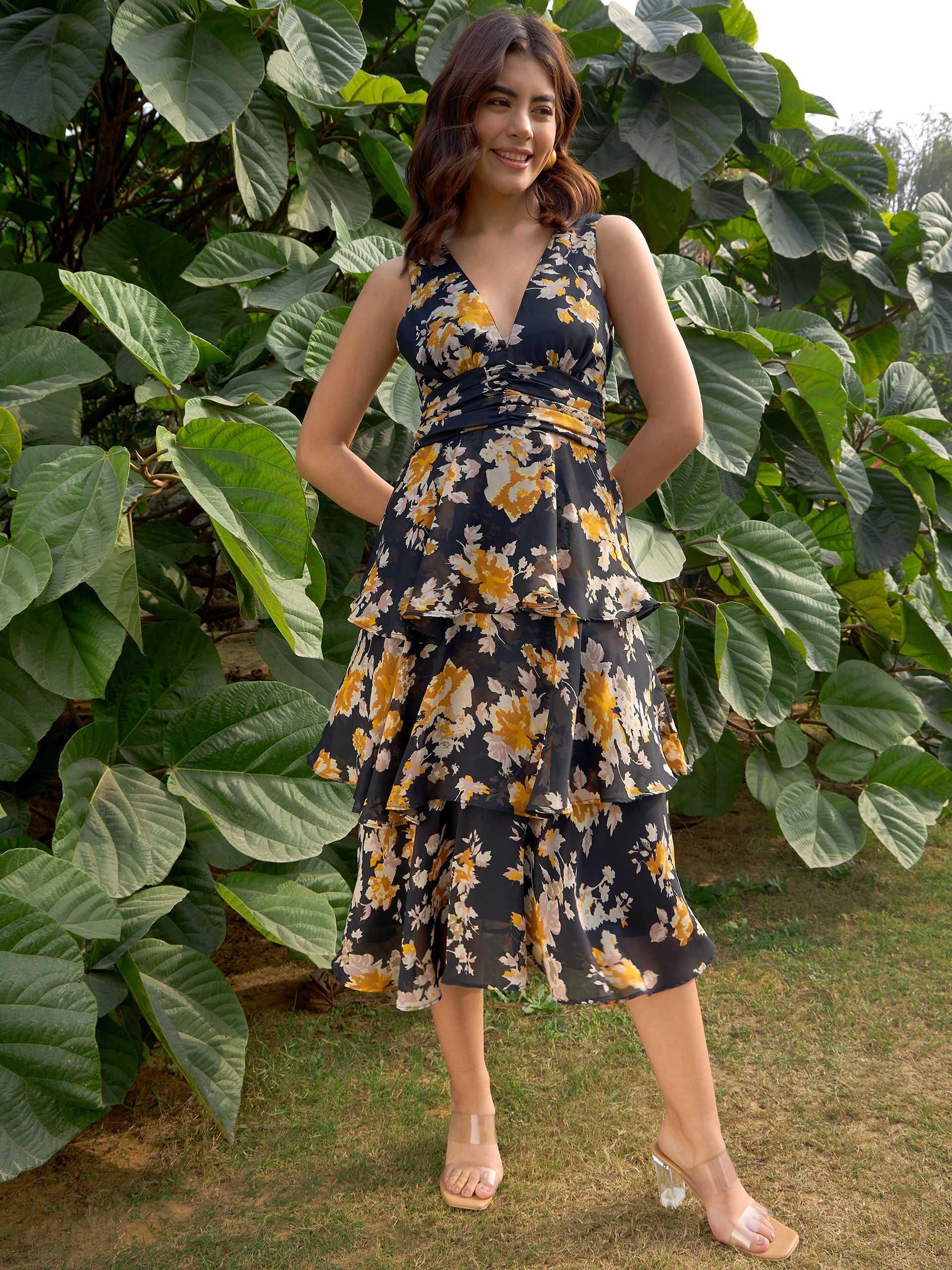 rare Women Fit and Flare Black Midi/Calf Length Dress-picture-10