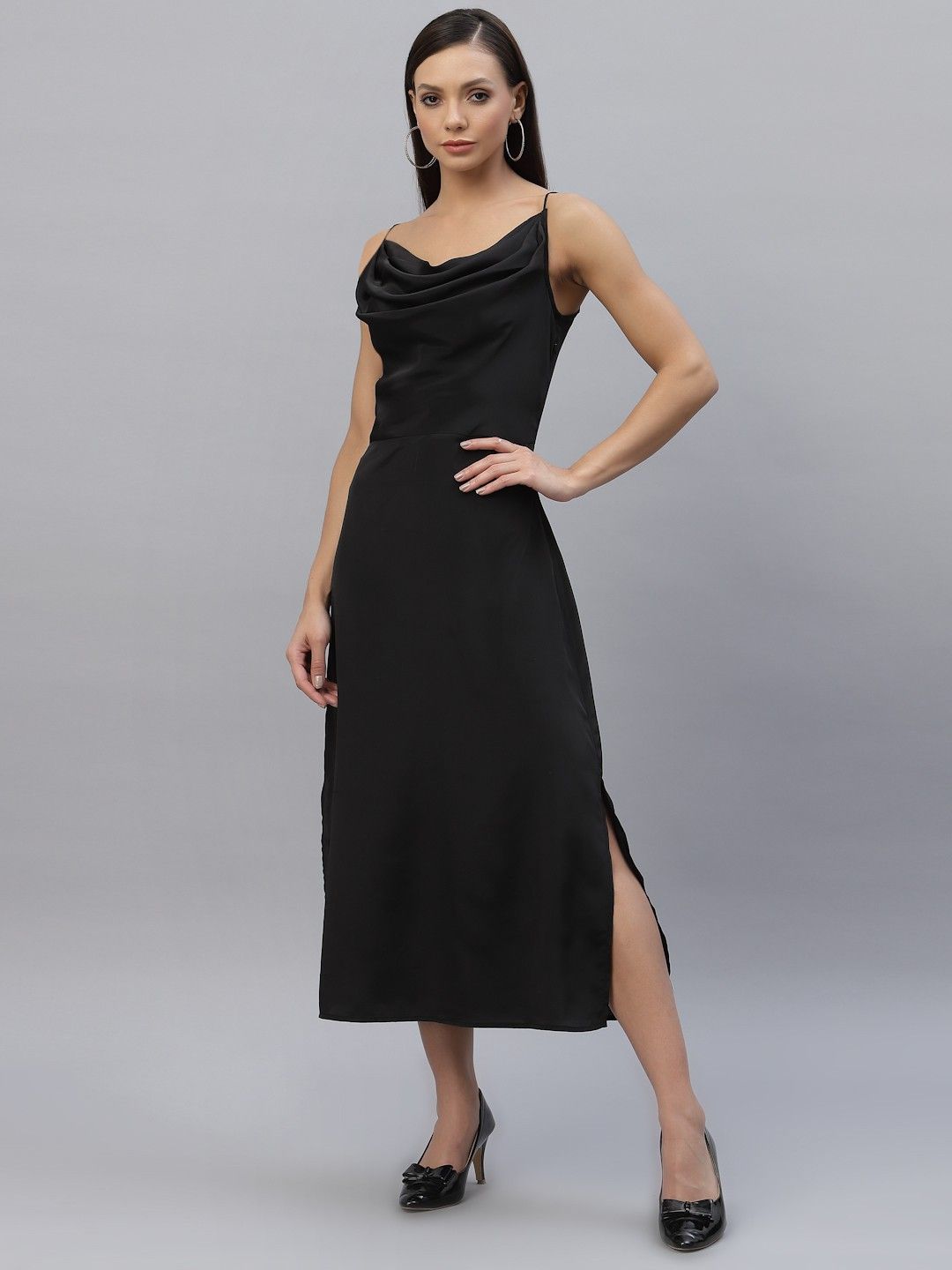 aayu Women A-line Black Below Knee Dress-picture-23