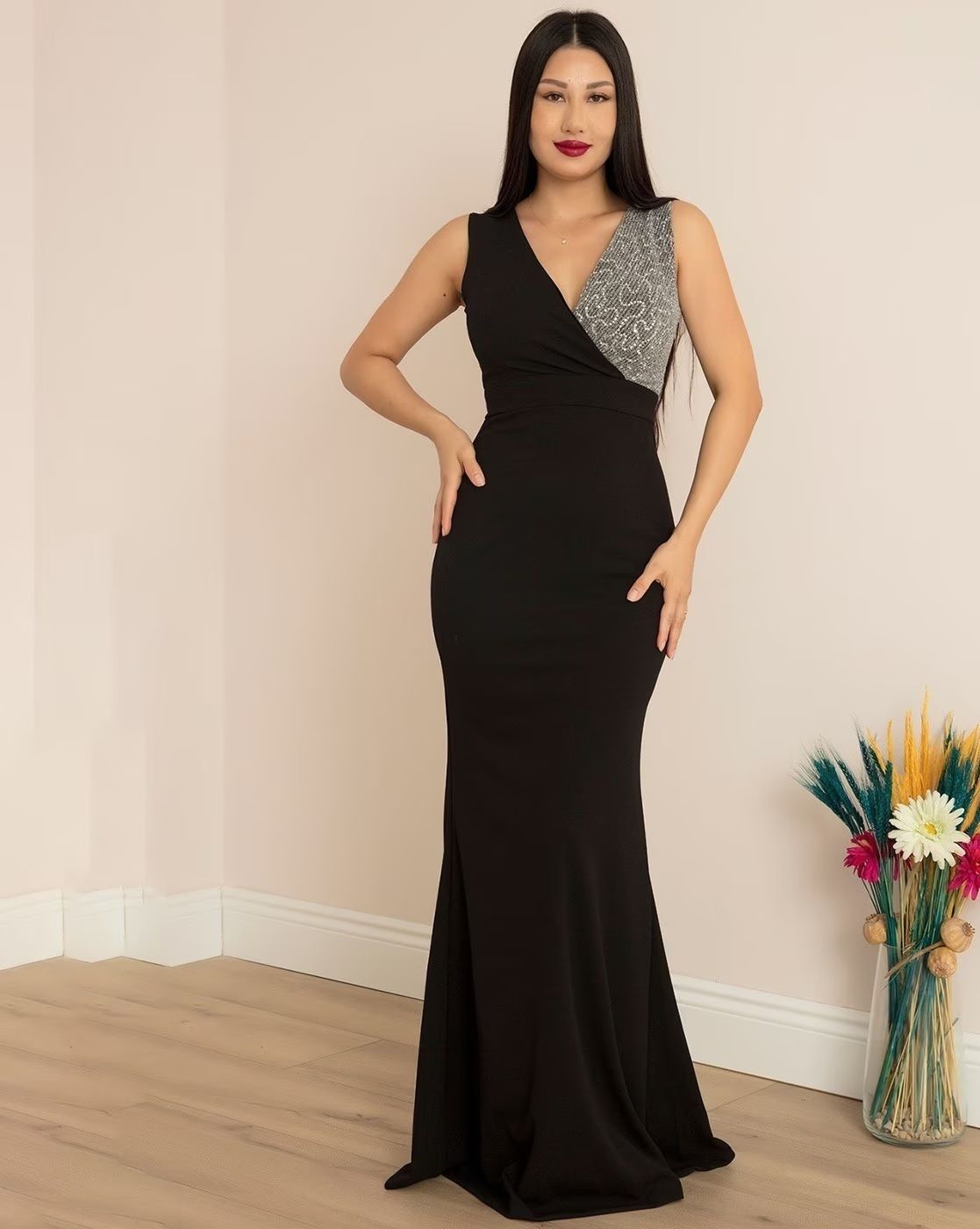 Women Bodycon Black Maxi/Full Length Dress-image-38