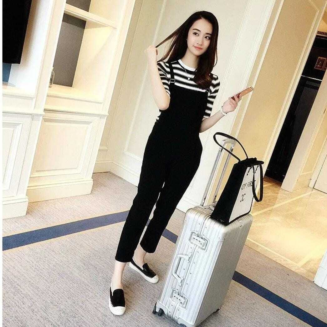 simran collections Women Black, White Dungaree-picture-20