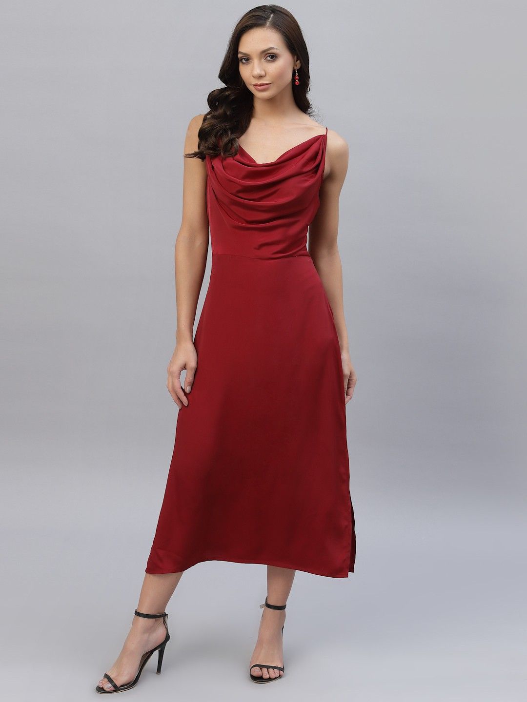aayu Women A-line Maroon Below Knee Dress-picture-30