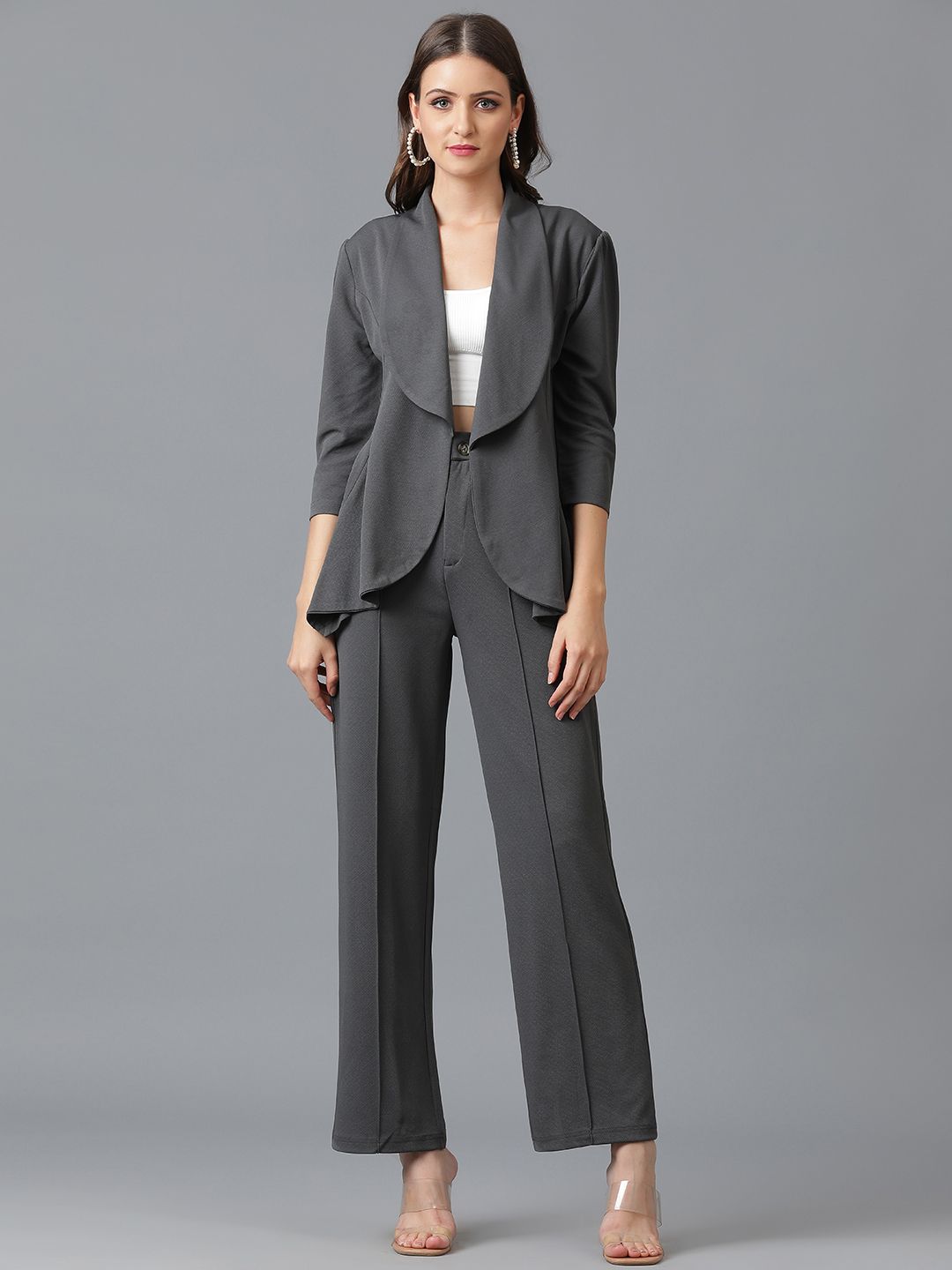 kotty Women 2 Pc Coat Set (Blazer&Pant) Solid Suit-picture-48