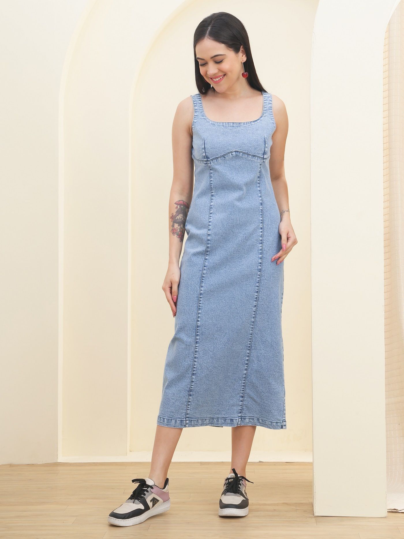 puella Women Bodycon Light Blue Maxi/Full Length Dress-picture-25