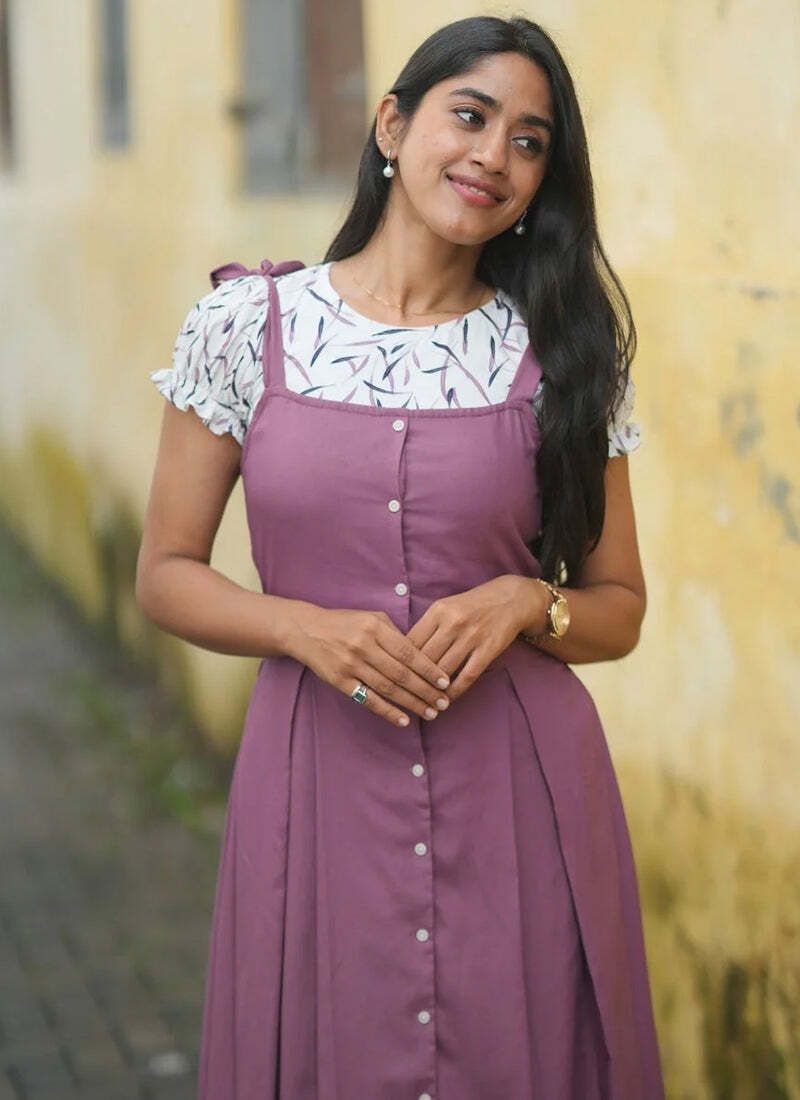 Women Purple Dungaree