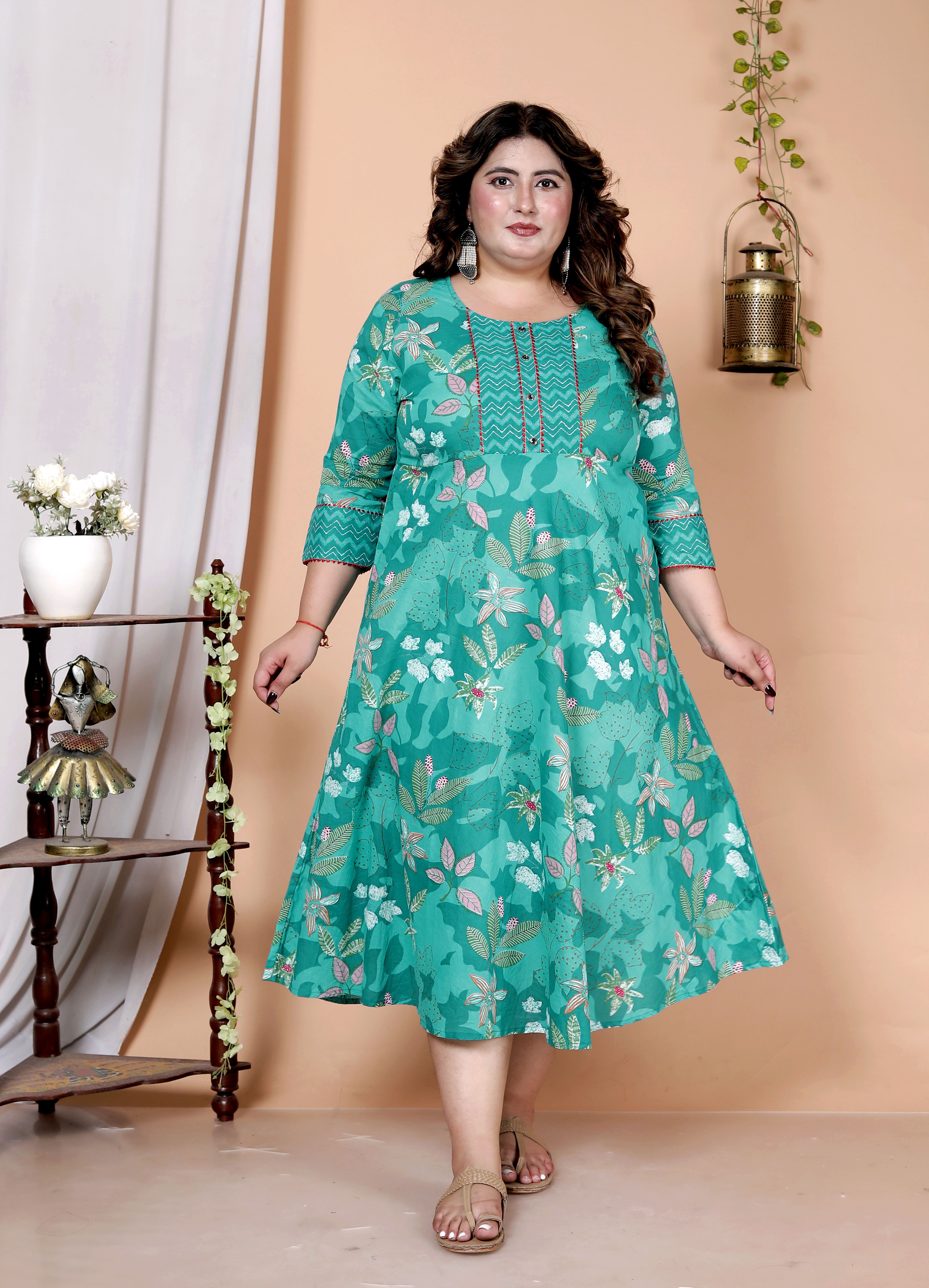 Women Gown Green Midi/Calf Length Dress-image-35