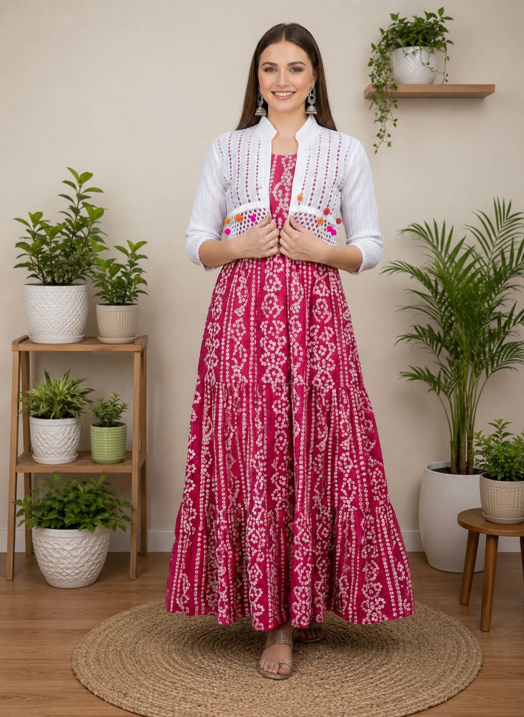 Women Maxi Pink Full Length Dress-image-19