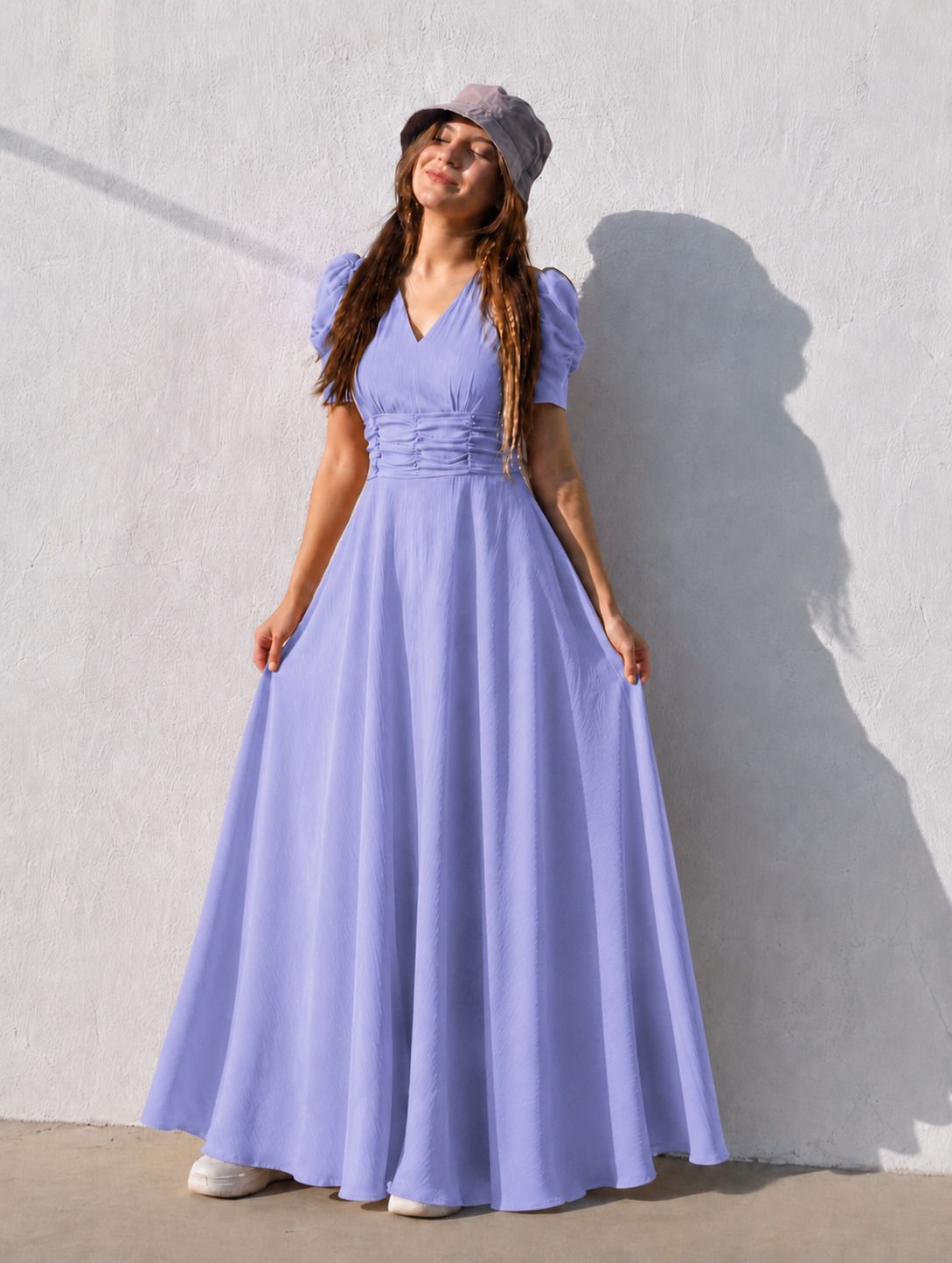 tromko Women A-line Purple Maxi/Full Length Dress-picture-30