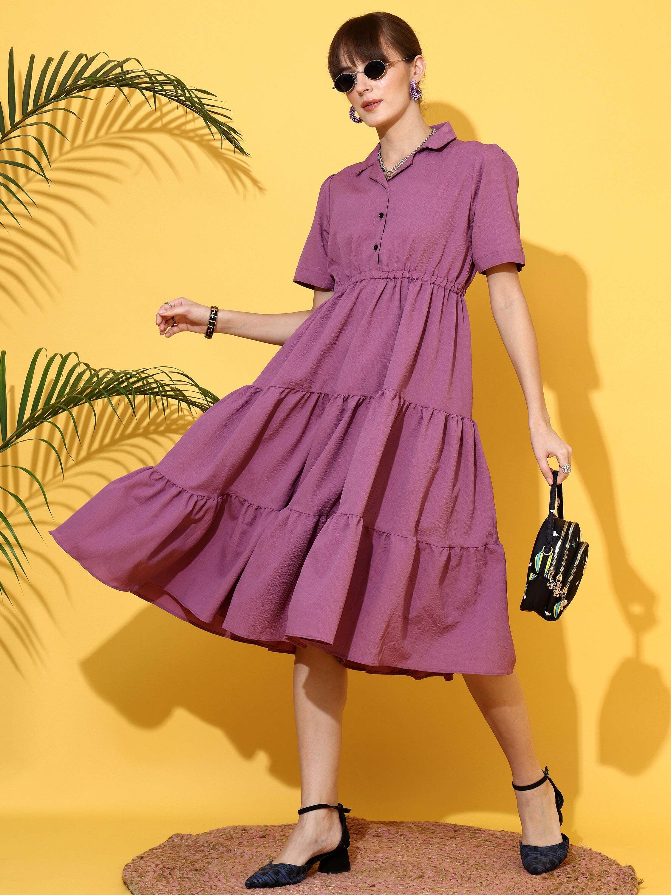 honky tonky Women Shirt Purple Midi/Calf Length Dress-picture-16