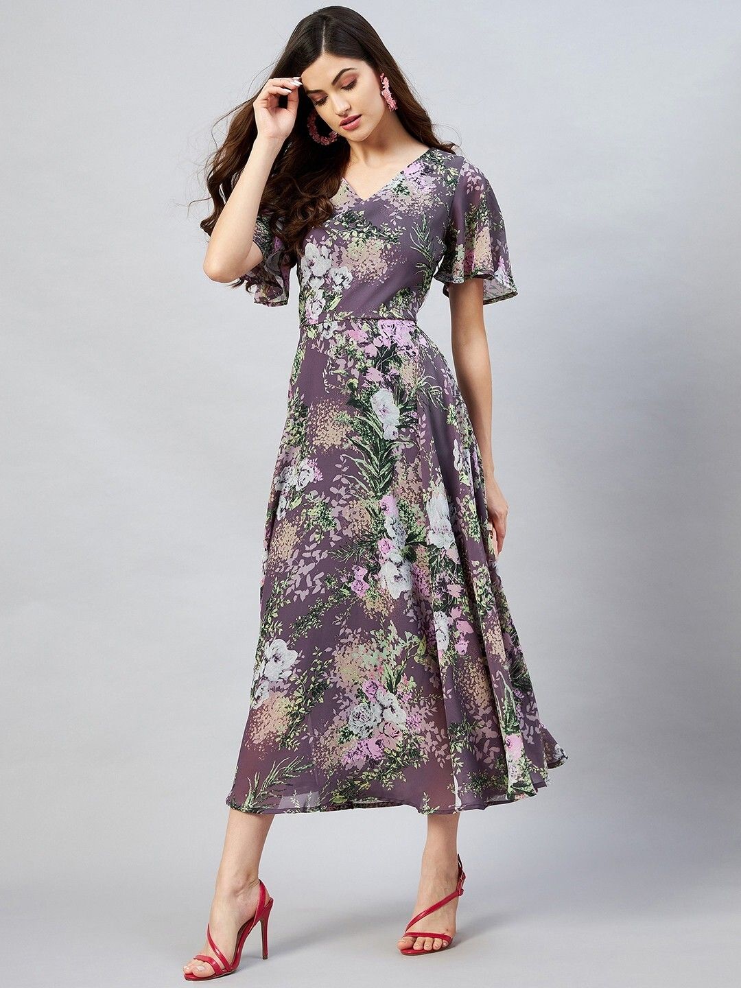 rare Women Fit and Flare Blue Midi/Calf Length Dress-picture-10