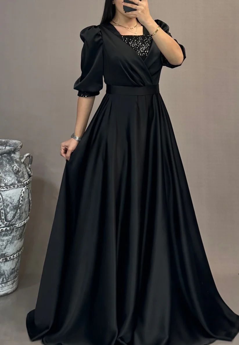 Women Gown Black Maxi/Full Length Dress-image-43