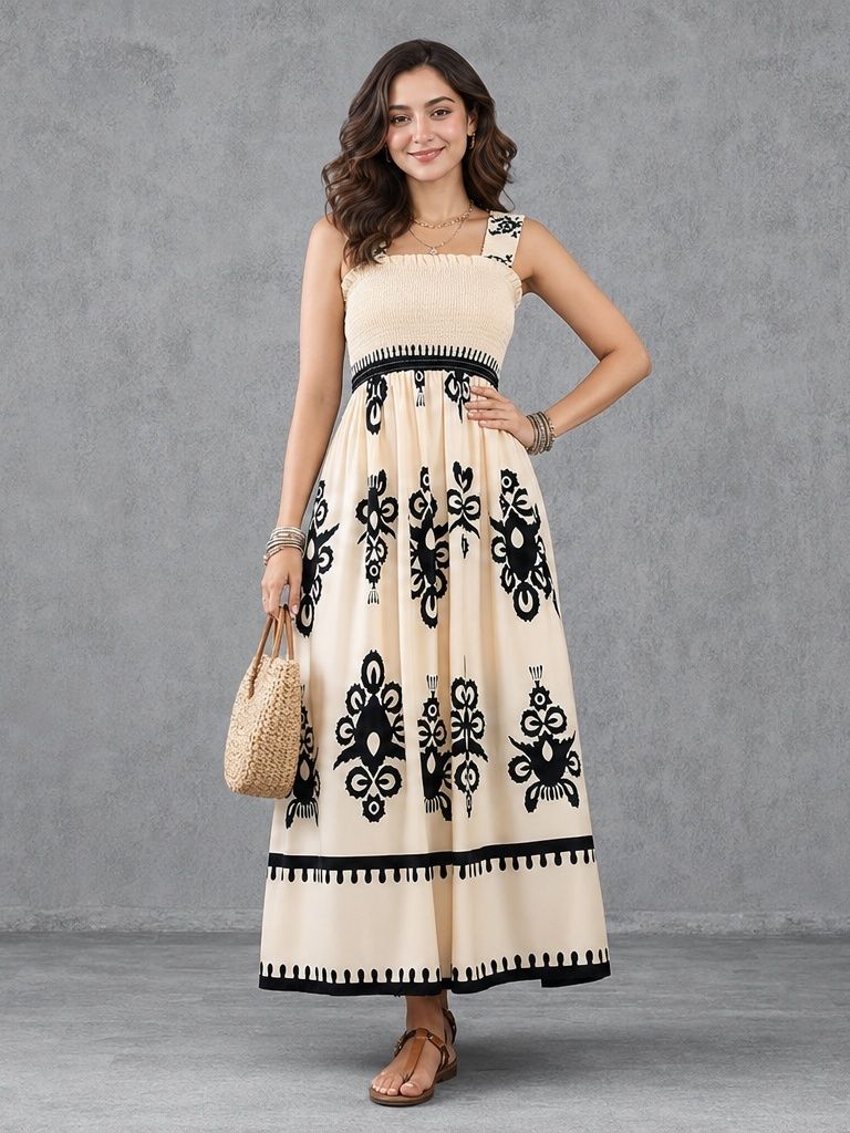 Women A-line Beige Midi/Calf Length Dress-image-25