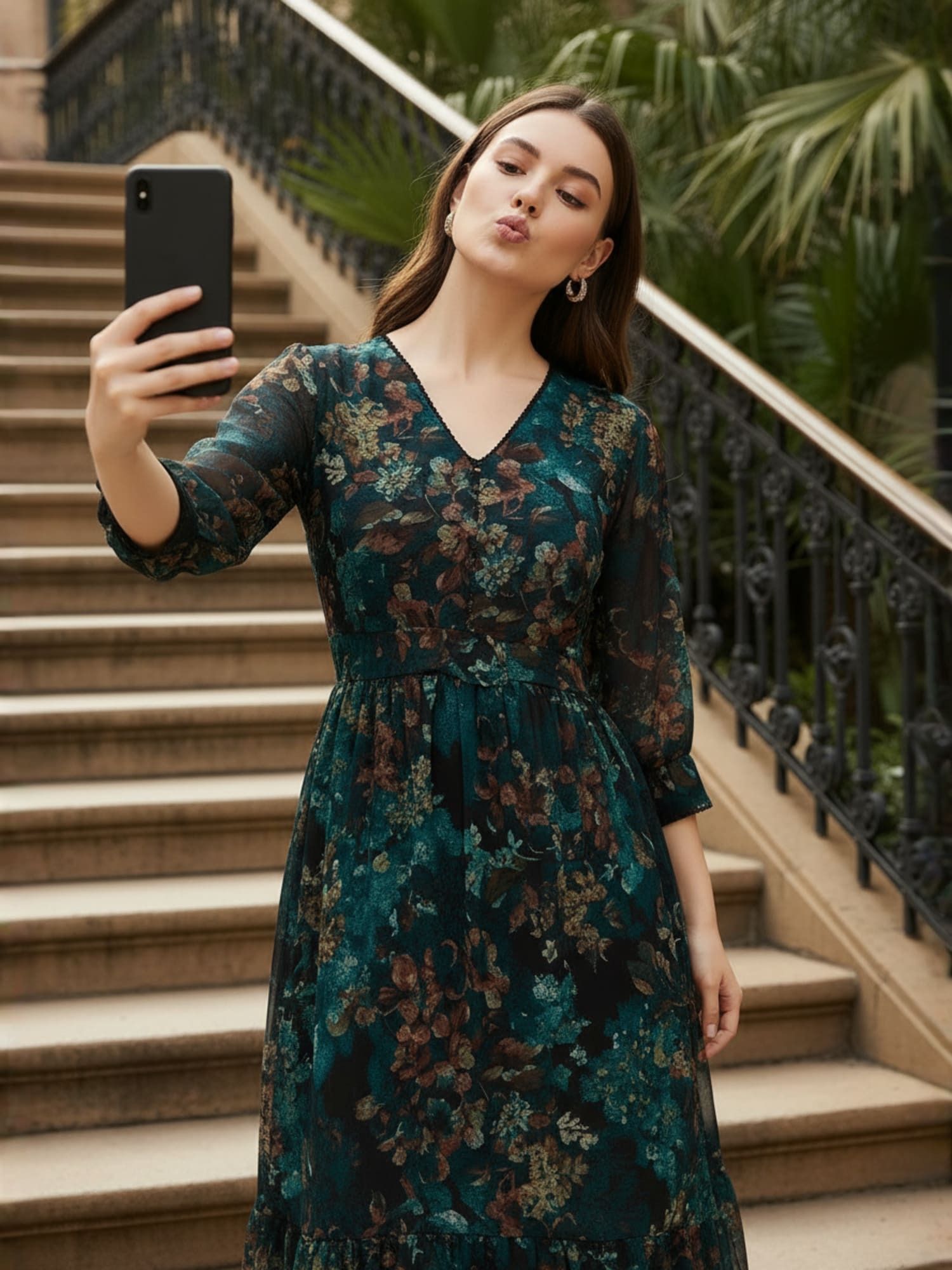 zummer Women Fit and Flare Blue Midi/Calf Length Dress-picture-32