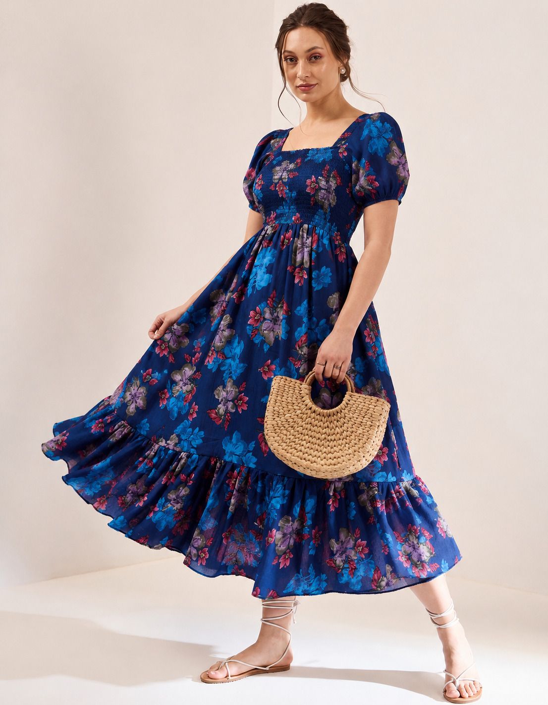 deklook Women Fit and Flare Black Maxi/Full Length Dress-picture-3