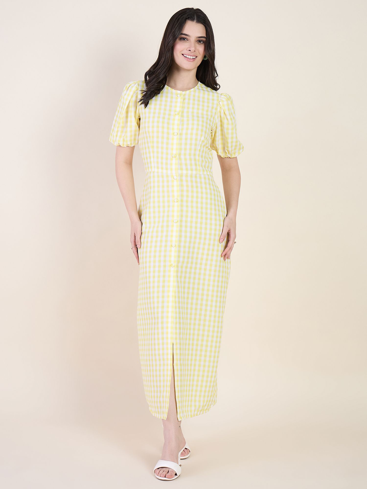 aayu Women A-line Yellow Midi/Calf Length Dress-picture-33
