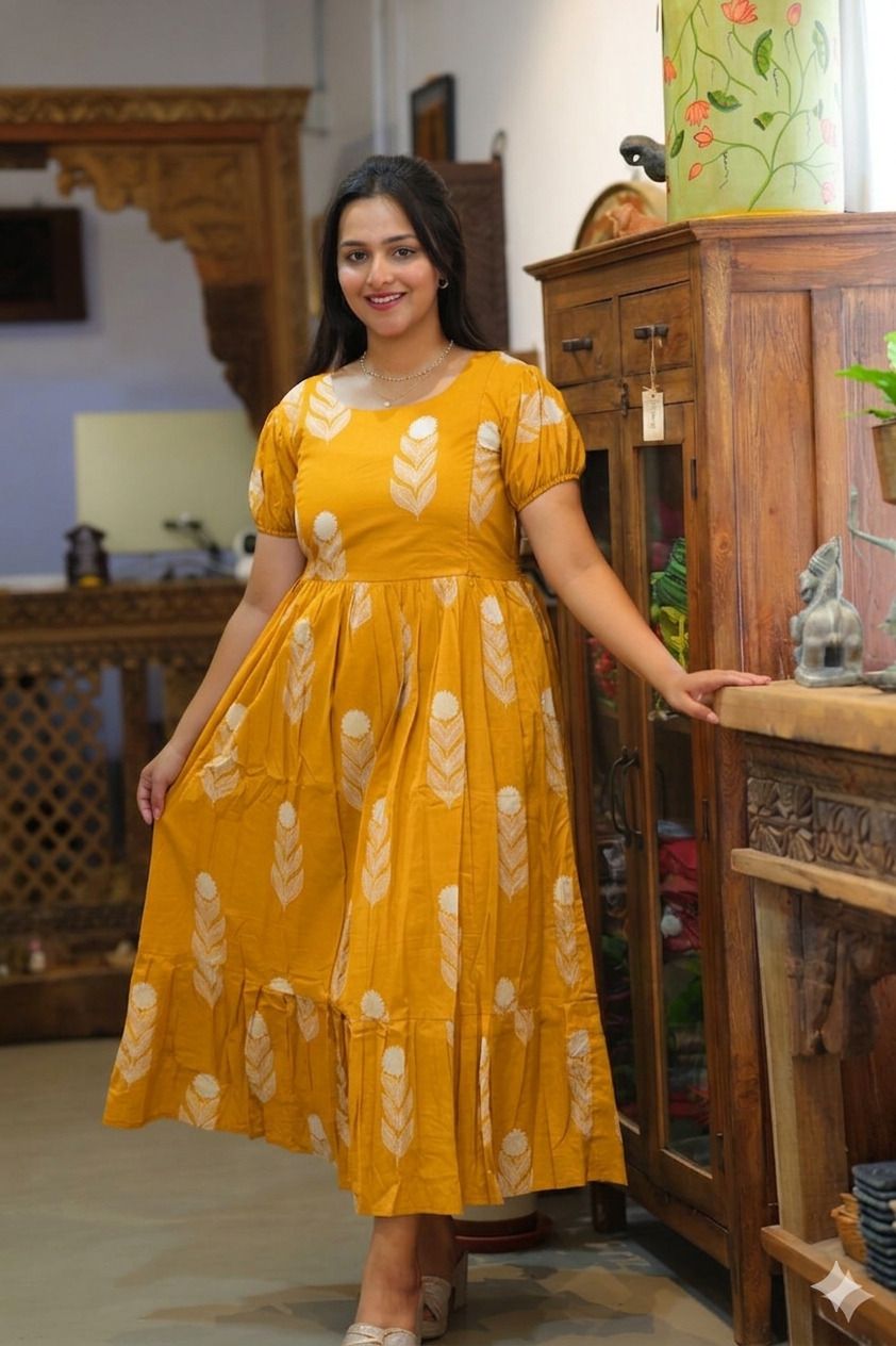 Women Maxi Yellow Full Length Dress-image-2