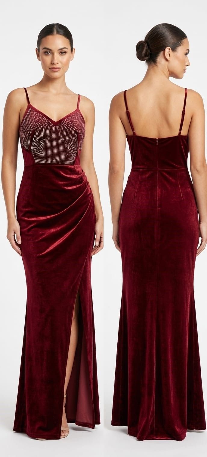 Women Gown Maroon Maxi/Full Length Dress-image-32