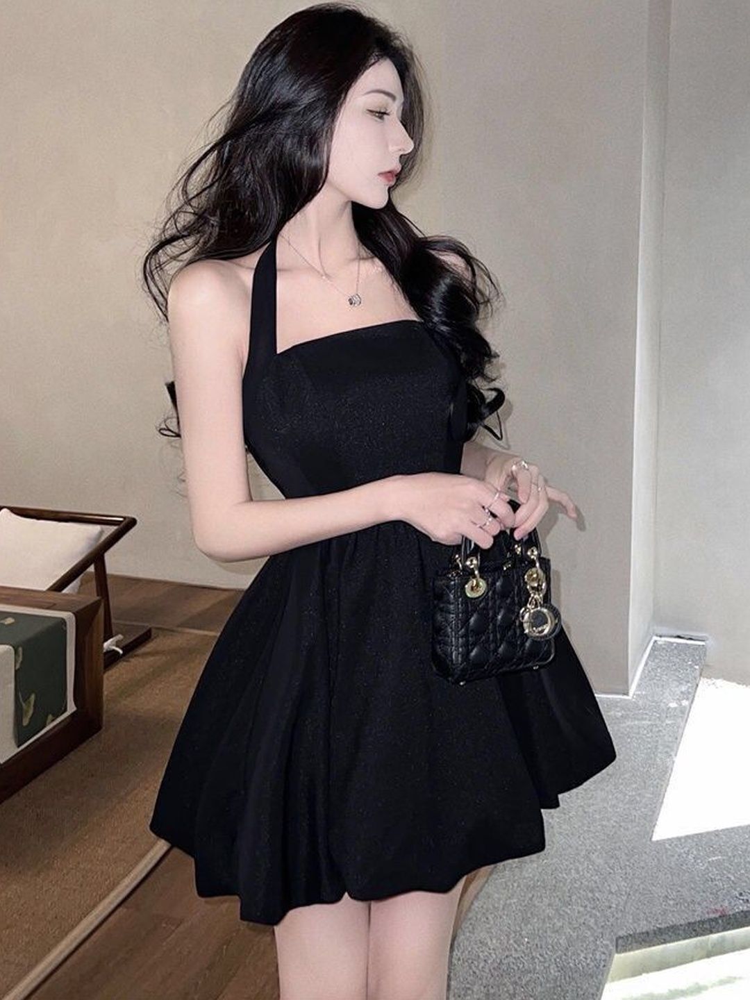suo Women Fit and Flare Black Mini/Short Dress-picture-15