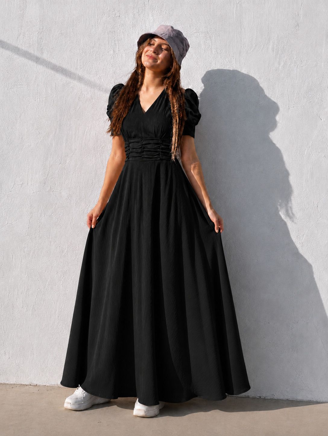 tromko Women A-line Black Maxi/Full Length Dress-picture-22