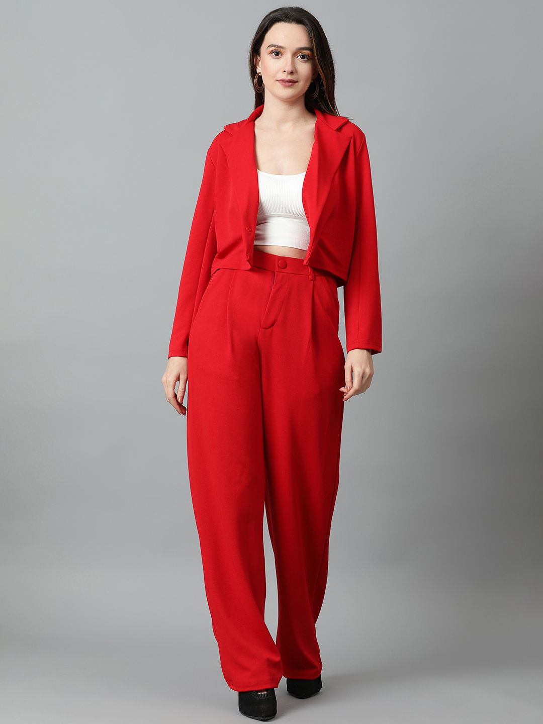 Women Blazer Solid Suit