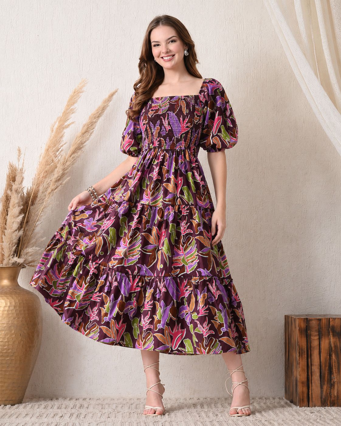 deklook Women Fit and Flare Purple Maxi/Full Length Dress-picture-28