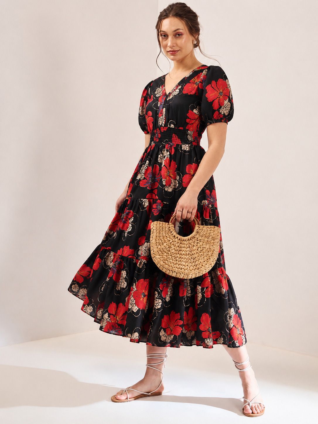 deklook Women Fit and Flare Black Midi/Calf Length Dress-picture-21