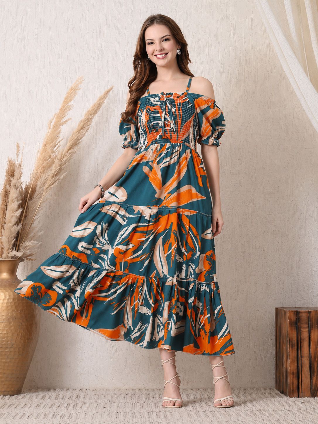 deklook Women Fit and Flare Green Maxi/Full Length Dress-picture-41