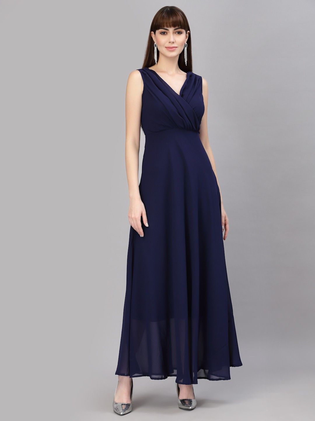 aayu Women Fit and Flare Blue Maxi/Full Length Dress-picture-28