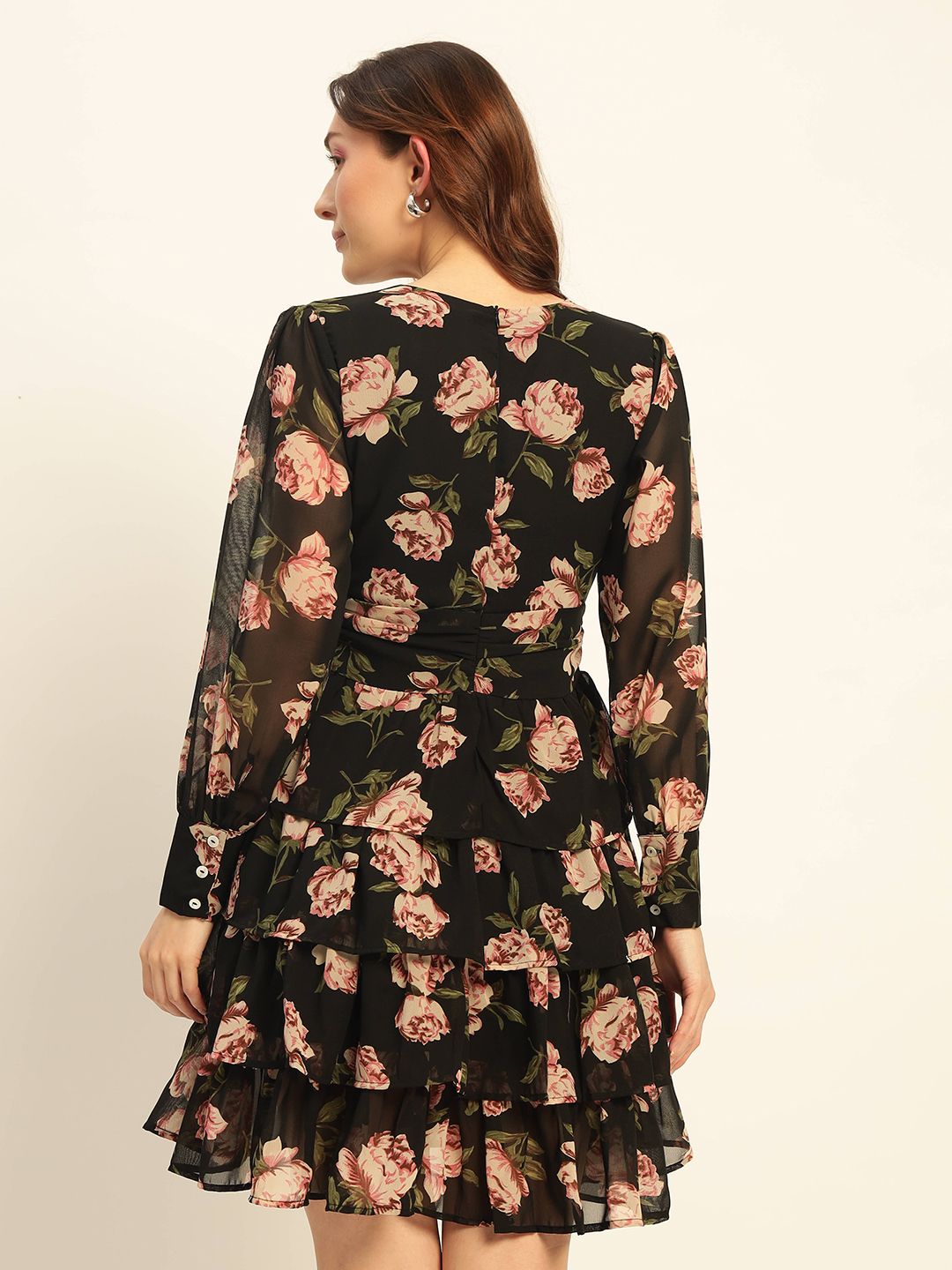 Women Fit and Flare Black Mini/Short Dress-image-39