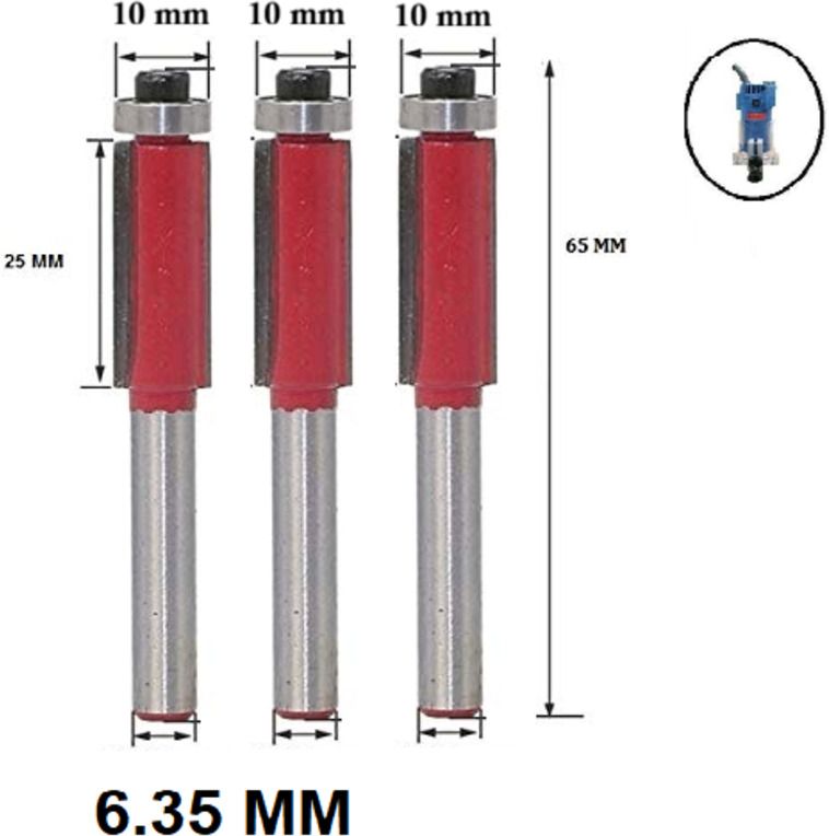 tequila [ ( Shank=6.35) TS-5 Flush Trim Trimmer Bit Set ,Dia.10 mm ,Length 25 mm Rotary Bit Set-picture-44