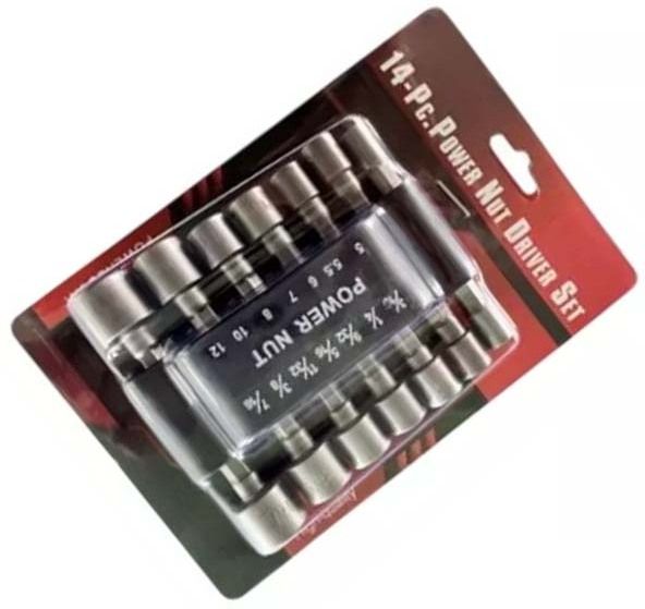 a&s toolshop 14pcs Strong Socket Wrench Hexagon Shank Screw Socket Pneumatic Screwdriver Insert Bolt Screw Remover-picture-28