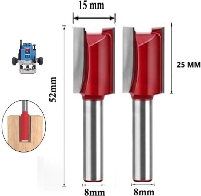 tequila [ (Shank=8mm) Straight Router Bit Set 9507 Cut Size 15 MM, Length 25 MM Rotary Bit Set-picture-17