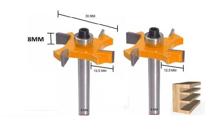 tequila [ Rabbeting/Slot ( Four Side) Router Bit Set 128 ,(Shank-8 mm), Cut 8 mm Rotary Bit Set-picture-6