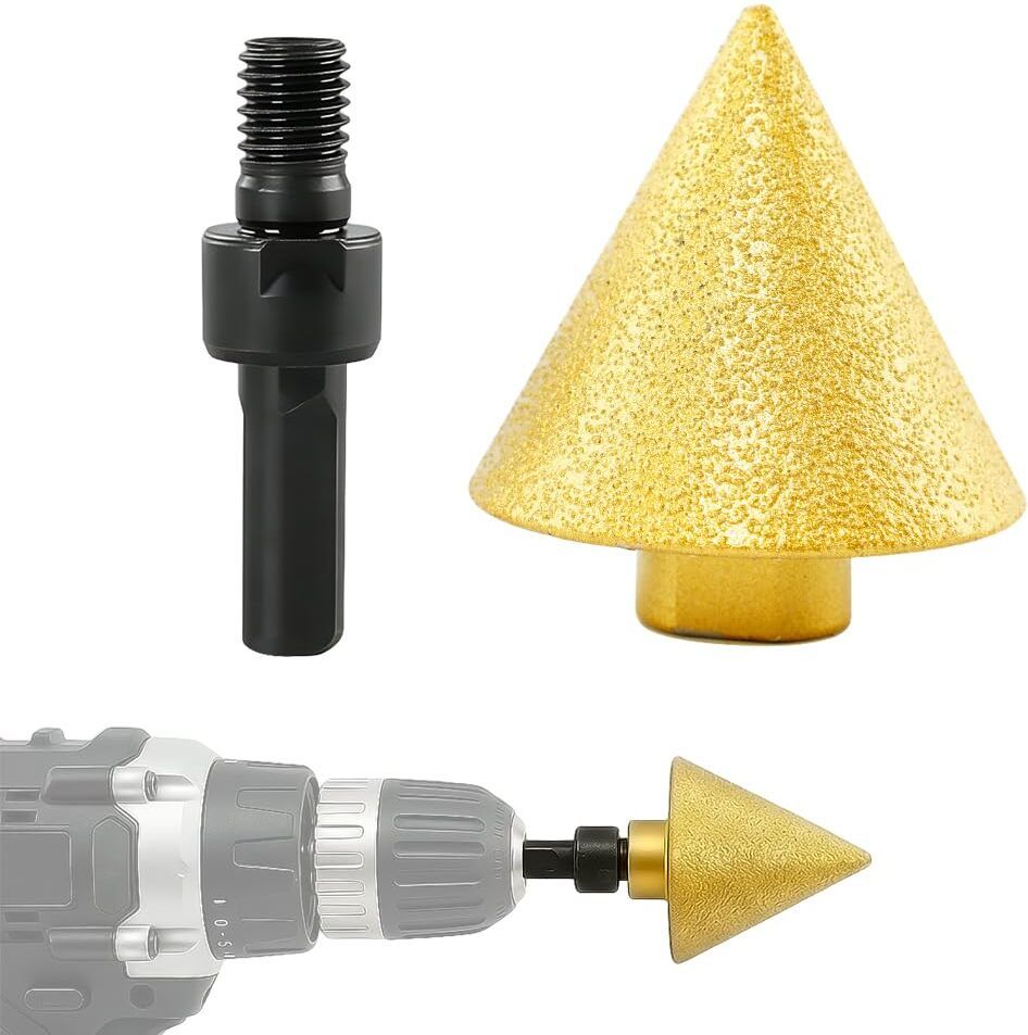serplex M10 Diamond Conical Drill Bit 50mm M10 Diamond Conical Drill Bit 50mm Chamfer Reamer for Tile Stone Marble Masonry Bits-picture-2