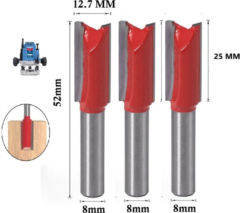 tequila [ (Shank=8mm) Straight Router Bit Set 9506 Cut Size 12.7 MM, Length 25 MM Rotary Bit Set-picture-20
