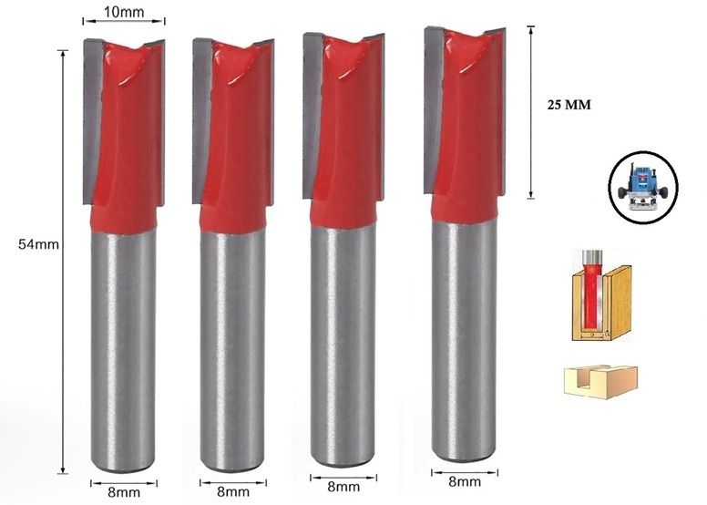 tequila [ (Shank=8mm) Straight Router Bit Set 9504 Cut Size 10 MM, Length 25 MM Rotary Bit Set-picture-33
