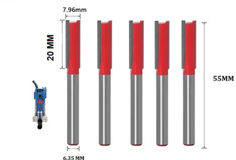 tequila [ ( Shank=6.35) TS-11 Straight Trimmer Bit Set ,Cut Dia.8 mm x 20 mm Rotary Bit Set-picture-48