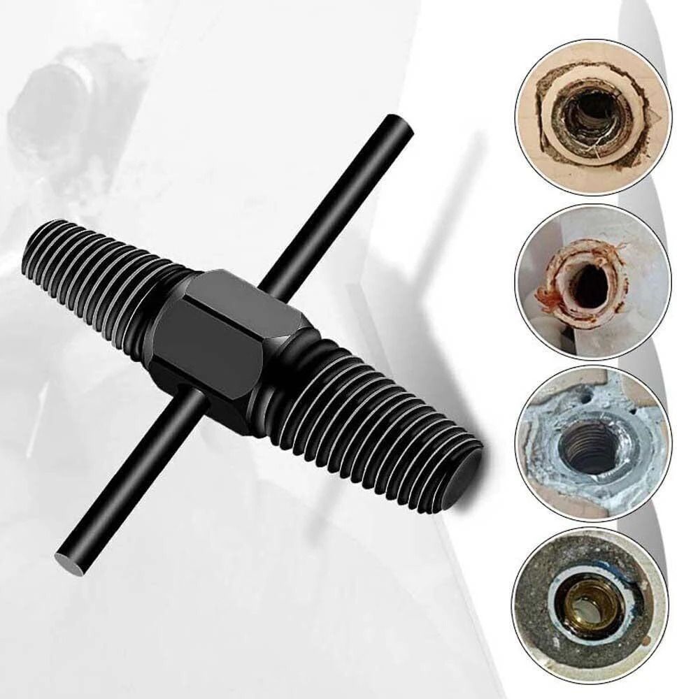 High-Carbon Steel Double Head G1/2in + G3/4in Car Repair Tool Screw Extractor 1/2, 3/4 Inch Valve Faucet Damaged Water Pipe Removal Tool Masonry Bits-image-41