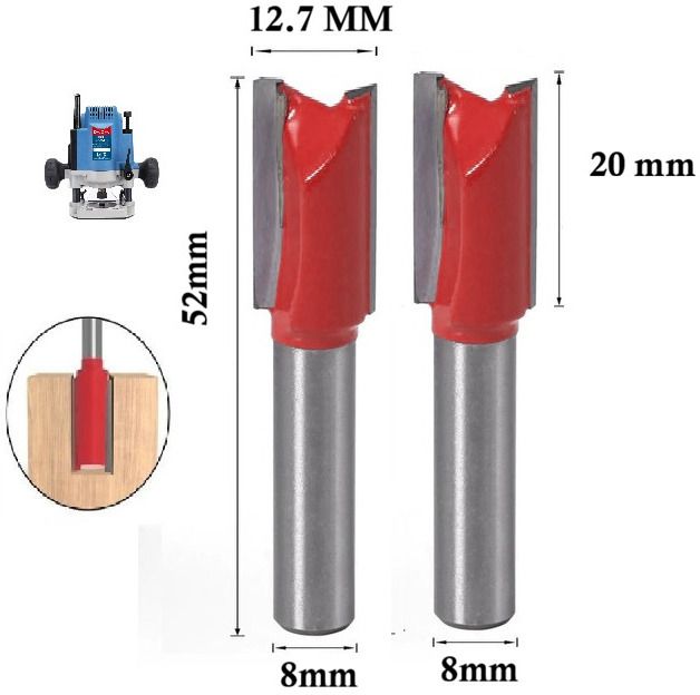 tequila [ (Shank=8mm) Straight Router Bit Set 9506, Cut Size 12.7 MM, Length 20MM Rotary Bit Set-picture-38