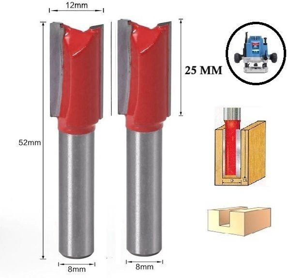 tequila [ (Shank=8mm) Straight Router Bit Set 9505 Cut Size 12 MM, Length 25 MM Rotary Bit Set-picture-42
