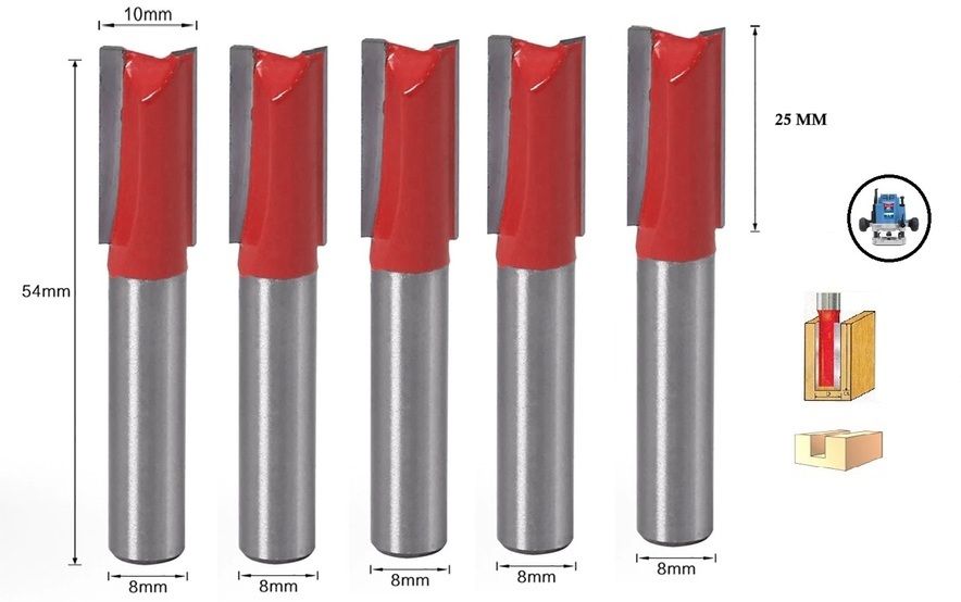 tequila [ (Shank=8mm) Straight Router Bit Set 9504 Cut Size 10 MM, Length 25 MM Rotary Bit Set-picture-30
