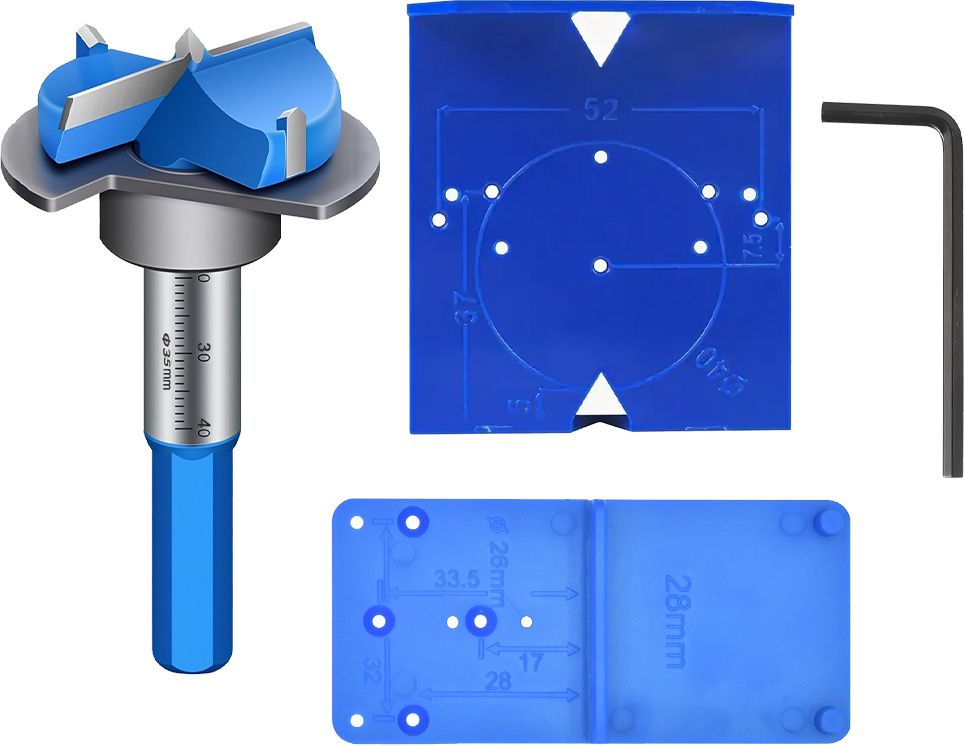 Concealed Hinge Jig Kit 35mm Forstner Drill for Cabinets-image-35