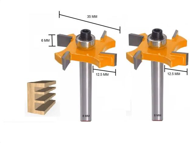 tequila [ Rabbeting/Slot ( Four Side) Router Bit Set 126 ,(Shank-8 mm), Cut 6 mm Rotary Bit Set-picture-49