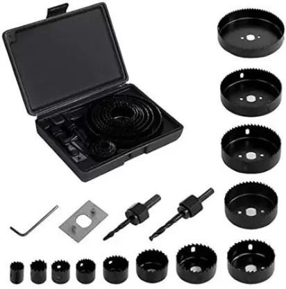 kp2 16PCS HOLE SAW SET Carbon Steel Circle Cutting Kit Drill Wood Alloy Downlights Cutting Tools Hole saw Cutters-picture-28