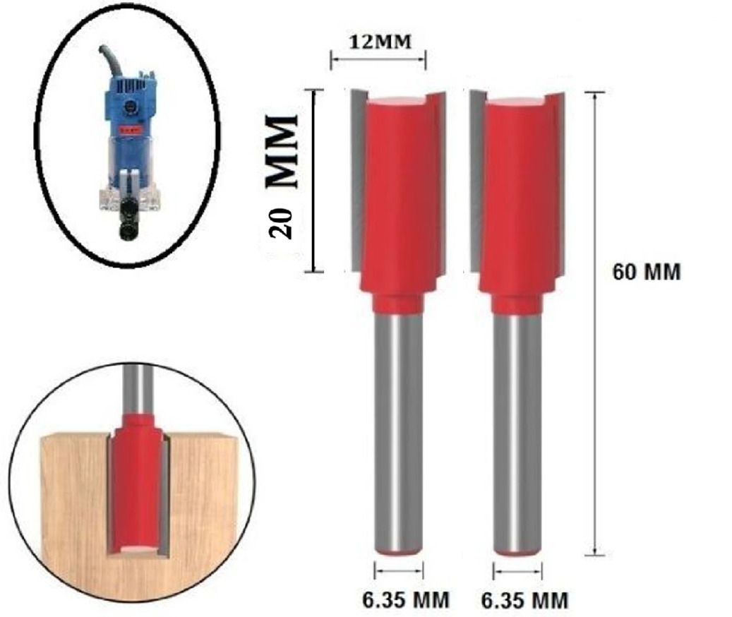 tequila [ ( Shank=6.35) TS-12 Straight Trimmer Bit Set ,Cut Dia.12 mm x 20 mm Rotary Bit Set-picture-18