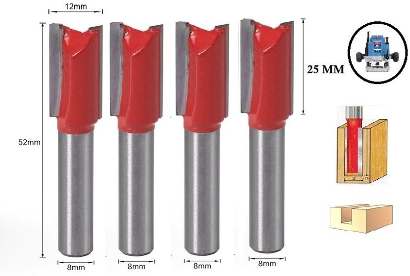 tequila [ (Shank=8mm) Straight Router Bit Set 9505 Cut Size 12 MM, Length 25 MM Rotary Bit Set-picture-15